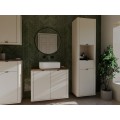 Závěsná skříňka pod umyvadlo s deskou Cordoba 80 cm kašmír/dub Castello