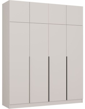 Šatní skříň s nástavcem Senso 4D 200 cm kašmírová/černá