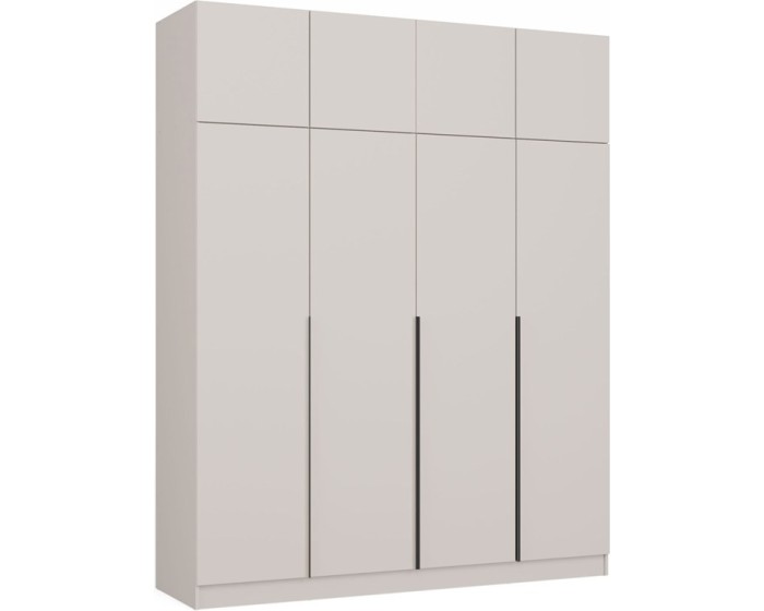 Šatní skříň s nástavcem Senso 4D 200 cm kašmírová/černá