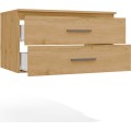 Závěsná skříňka pod umyvadlo s deskou Nel 2S 80 cm dub Artisan