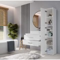 Závěsná skříňka pod umyvadlo s deskou NEL 2S 80 cm bílá
