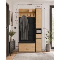 Předsíňová stěna se skříní Lior 110 cm černá/dub Artisan