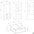 Závěsná koupelnová skříňka Nina W1D2S 35 cm kašmírová