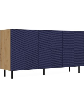 Komoda KAMA 150 cm dub artisan/modrá