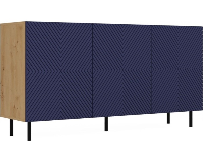 Komoda KAMA 150 cm dub artisan/modrá