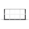 Regál Malax 2x4 147 cm antracit/bílý