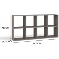 Regál Malax 2x4 147 cm caffe latté