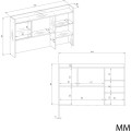 Nástavec na stůl Chester 120 cm bílý