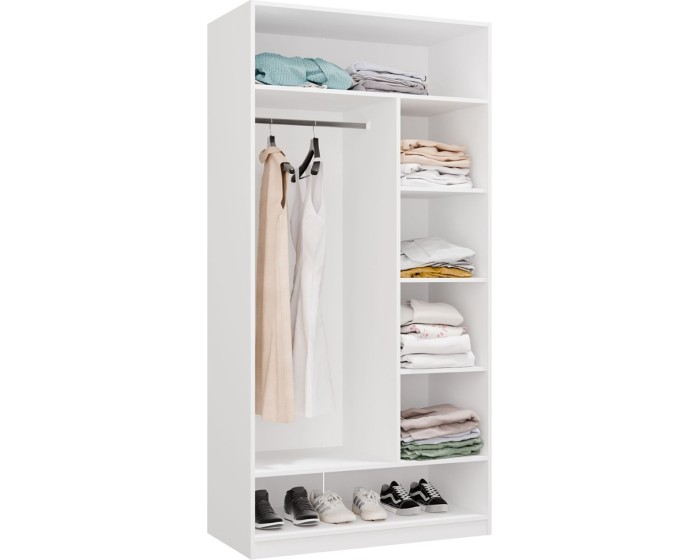 Modulární otevřená šatní skříň Openo 1W6P 100 cm bílá