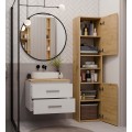Závěsná skříňka pod umyvadlo s deskou NEL 2S 60 cm bílá/dub Artisan