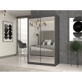 Šatní skříň se 2 zrcadly IGA 120 cm antracit