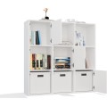 Regál MALAX 3x3 se 3 dvířky 110 cm bílý