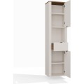 Vysoká závěsná koupelnová skříňka Cordoba 2D1S 48 cm kašmír/dub Castello