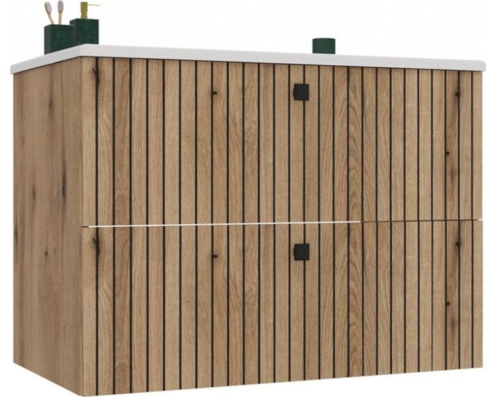 Závěsná skříňka s umyvadlem TIGO 2S 80 cm dub evoke