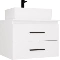 Závěsná skříňka pod umyvadlo s deskou NEL 2S 60 cm bílá/černá
