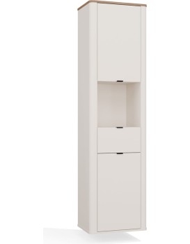 Vysoká závěsná koupelnová skříňka Cordoba 2D1S 48 cm kašmír/dub Castello
