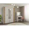 Šatní skříň se zrcadlem AVA 150 cm dub evoke/kašmírová