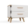 Noční stolek Olympo 2S 45 cm bílý/dub Artisan