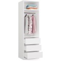 Modulární otevřená šatní skříň Openo 1W1P3S 60 cm bílá