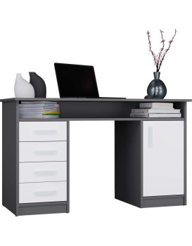 Psací stůl ADA 125 cm antracit/bílý