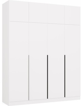 Šatní skříň s nástavcem Senso 4D 200 cm bílá/černá