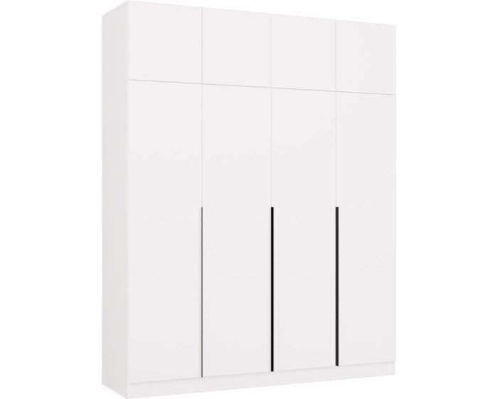 Šatní skříň s nástavcem Senso 4D 200 cm bílá/černá