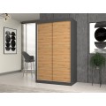 Šatní skříň IGA 120 cm antracit/dub artisan