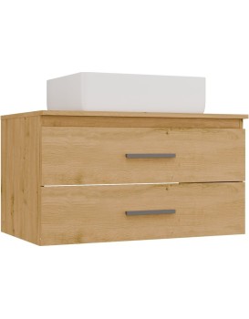 Závěsná skříňka s deskou a umyvadlem Nel 2S 80 cm dub Artisan