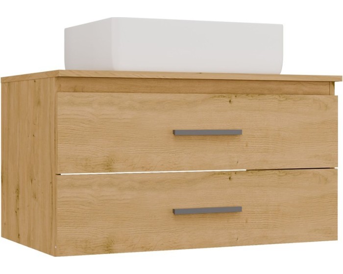 Závěsná skříňka s deskou a umyvadlem Nel 2S 80 cm dub Artisan