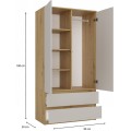 Šatní skříň Malwa SS-90 cm dub artisan/kašmír