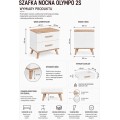 Noční stolek Olympo 2S 45 cm bílý/dub Artisan