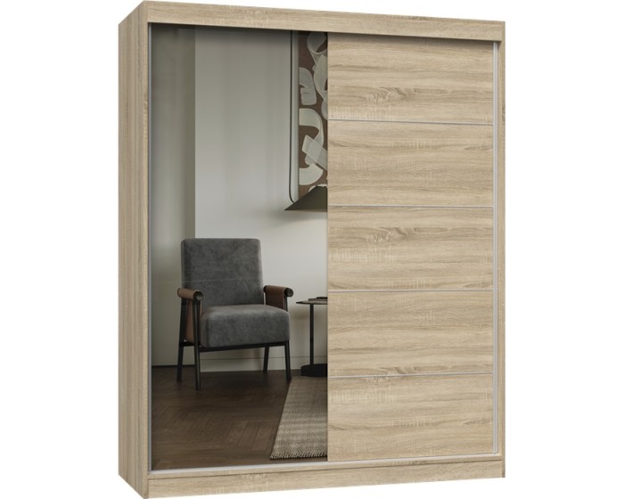 Šatní skříň se zrcadlem Iga 160 cm dub Sonoma II