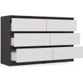 Komoda Malwa M6 120 cm antracit/bílá
