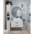 Závěsná skříňka pod umyvadlo s deskou NEL 2S 80 cm bílá/černá