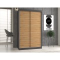 Šatní skříň IGA 120 cm antracit/dub artisan