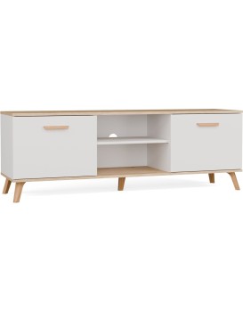 TV stolek Olympo 150 cm bílý/dub Artisan