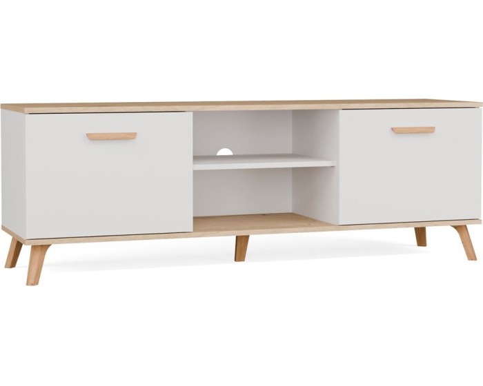TV stolek Olympo 150 cm bílý/dub Artisan