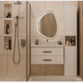 Závěsná skříňka pod umyvadlo s deskou NEL 2S 80 cm kašmírová