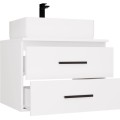 Závěsná skříňka pod umyvadlo s deskou NEL 2S 60 cm bílá/černá