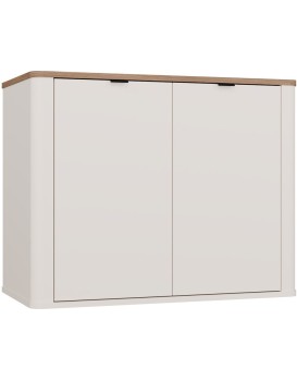 Závěsná skříňka pod umyvadlo s deskou Cordoba 80 cm kašmír/dub Castello