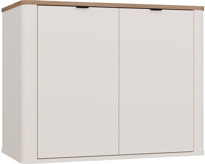 Závěsná skříňka pod umyvadlo s deskou Cordoba 80 cm kašmír/dub Castello