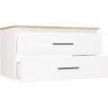Závěsná skříňka pod umyvadlo s deskou NEL 2S 80 cm bílá/dub Artisan