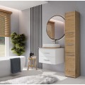 Závěsná skříňka pod umyvadlo s deskou NEL 2S 60 cm bílá/dub Artisan