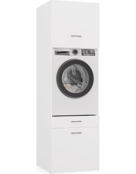 Koupelnová skříňka na pračku s nástavcem POLA 2S 64 cm bílá