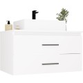 Závěsná skříňka s deskou a umyvadlem Nel 2S 80 cm bílá