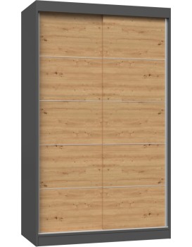Šatní skříň IGA 120 cm antracit/dub artisan