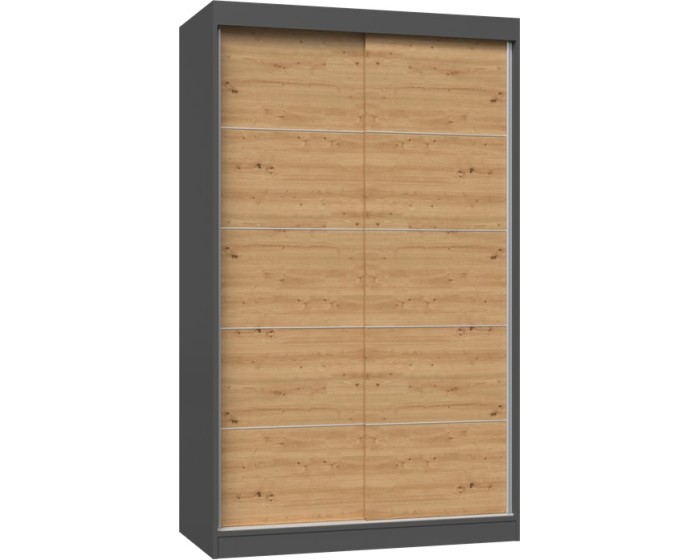 Šatní skříň IGA 120 cm antracit/dub artisan