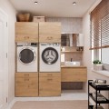 Závěsná koupelnová skříňka se zrcadlem POLA 3DL/P dub artisan 