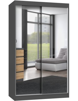 Šatní skříň se 2 zrcadly IGA 120 cm antracit
