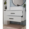 Závěsná skříňka pod umyvadlo s deskou NEL 2S 80 cm bílá/černá